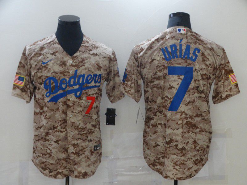 Men Los Angeles Dodgers #7 Urias Camo Game New 2021 Nike MLB Jersey